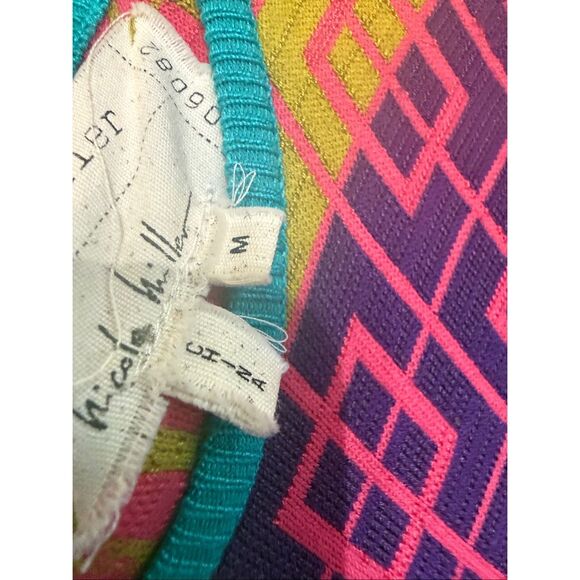 Nicole Miller Artelier Women's Geometric Knit Bodycon Dress Multicolor Medium - Picture 10 of 10